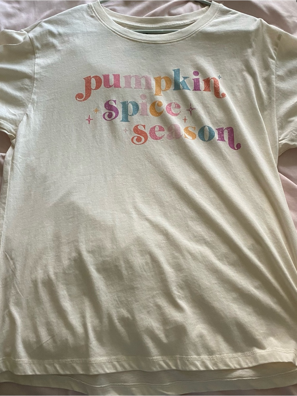 Doe Cream oversized Tee with Multicolor "pumpkin spice season" Graphic